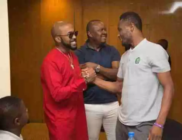 Banky W Meets Top Super Eagles Player, John Mikel Obi (Photo)